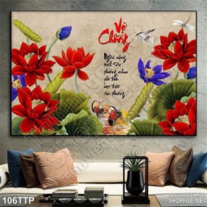 Tranh thư pháp hạnh phúc vợ chồng