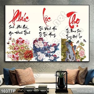 Tranh phúc lộc thọ thư pháp nghệ thuật