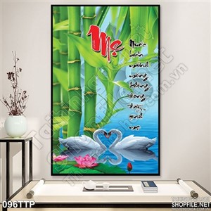 Tranh thư pháp treo tường về mẹ