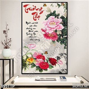 Tranh thư pháp chữ trường thọ