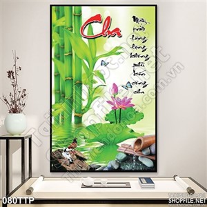 Tranh thư pháp về cha độc đáo