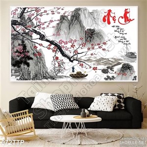 Tranh thư pháp nghệ thuật in canvas