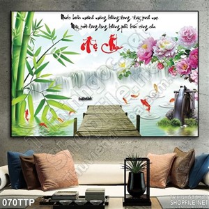 Tranh thư pháp thác nước đẹp