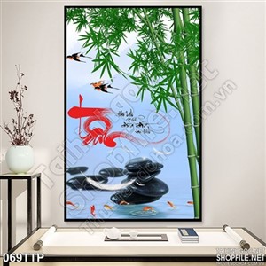 Tranh thư treo tường pháp chữ tâm