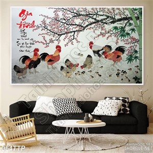 Tranh thư pháp gia đình psd