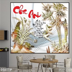 cha mẹ tranh thư pháp