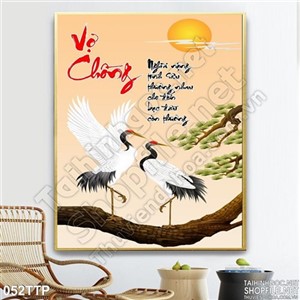 Tranh thư pháp vợ chồng đẹp