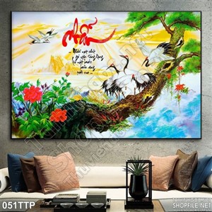 Tranh thư pháp chữ nhẫn treo tường