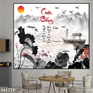 Tranh thư pháp in canvas đẹp