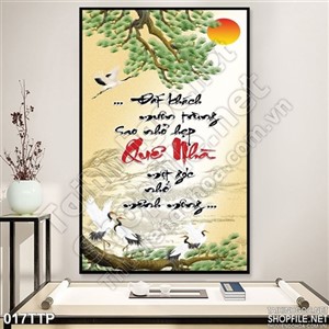 Tranh thư pháp quê hương psd