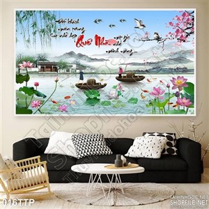 Tranh thư pháp quê  hương