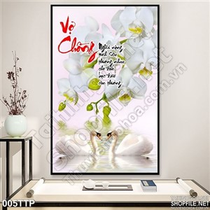 Tranh thư pháp thác câu đối vợ chồng