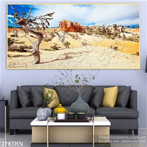 Tranh sa mạc trang trí phòng khách