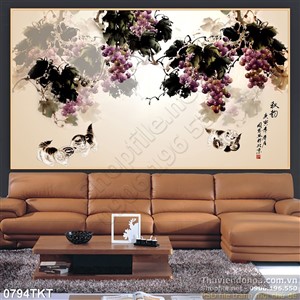 Tranh thư pháp cây nho nghệ thuật