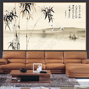 Tranh thư pháp cây tre