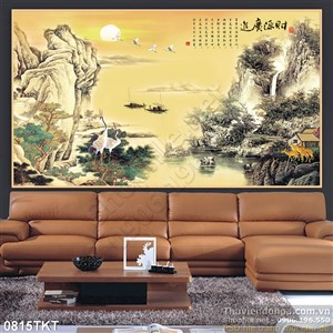 Tranh kim tiền sơn thủy nghệ thuật