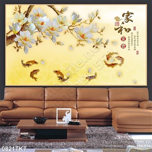 Tranh kim tiền cá Koi 