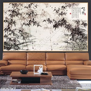 Tranh thư pháp cây trúc