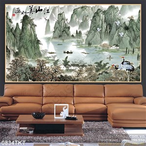 Tranh thư pháp non nước