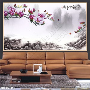 Tranh thư pháp hoa sứ và phong cảnh