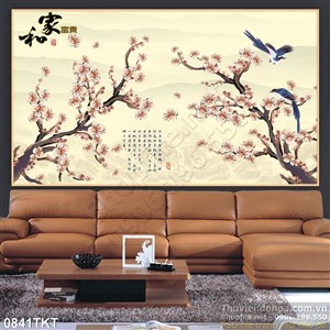 Tranh thư pháp hoa xuân nghệ thuật