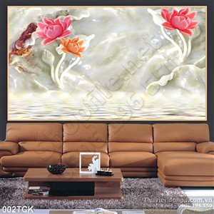 Tranh hoa sen, cá chép giả ngọc Tranh hoa sen, cá chép giả ngọc