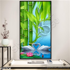 Tranh hoa sen và đôi thiên nga Tranh hoa sen và đôi thiên nga
