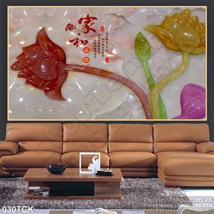 Tranh hoa sen, cá chép giả ngọc Tranh hoa sen, cá chép giả ngọc