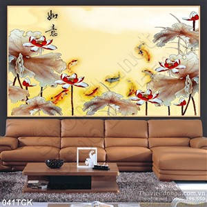 Tranh hoa sen, cá chép phong thủy Tranh hoa sen, cá chép phong thủy