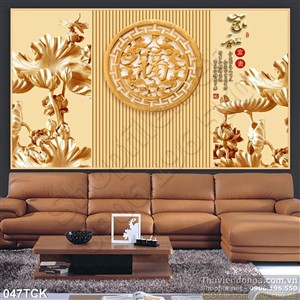 Tranh hoa sen, cá chép điêu khắc Tranh hoa sen, cá chép điêu khắc