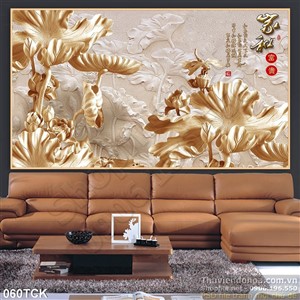 Tranh hoa sen, cá chép điêu khắc cổ Tranh hoa sen, cá chép điêu khắc cổ