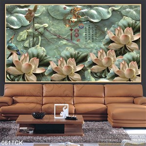 Tranh hoa sen, cá chép thư pháp Tranh hoa sen, cá chép thư pháp