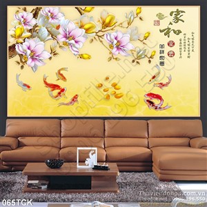 Tranh hoa sen, cá chép kim tiền Tranh hoa sen, cá chép kim tiền