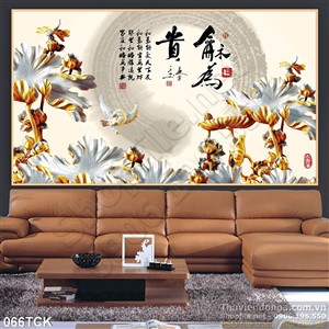 Tranh hoa sen, cá chép điêu khắc gỗ Tranh hoa sen, cá chép điêu khắc gỗ