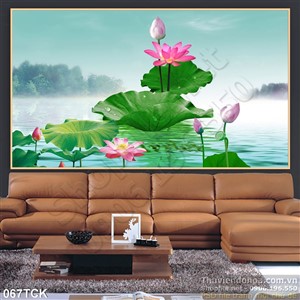 Tranh hoa sen, cá chép độc đáo Tranh hoa sen, cá chép độc đáo