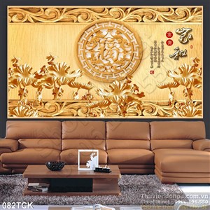 Tranh hoa sen, cá chép kim tiền điêu khắc Tranh hoa sen, cá chép kim tiền điêu khắc