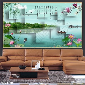 Tranh hoa sen, cá chép thư pháp Tranh hoa sen, cá chép thư pháp