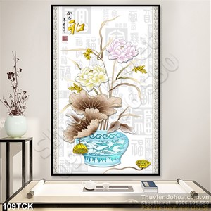 Tranh hoa sen, cá chép nghệ thuật Tranh hoa sen, cá chép nghệ thuật