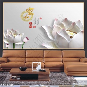 Tranh hoa sen giả ngọc nghệ thuật Tranh hoa sen giả ngọc nghệ thuật