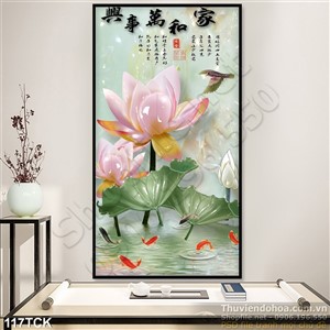 Tranh hoa sen, cá chép phong thủy Tranh hoa sen, cá chép phong thủy