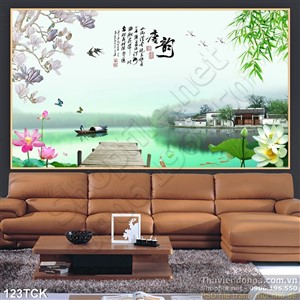 Tranh hoa sen, cá chép mùa xuân Tranh hoa sen, cá chép mùa xuân