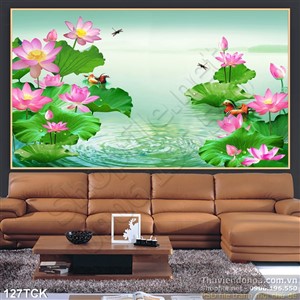 Tranh hoa sen nghệ thuật