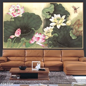 Tranh hoa sen, cá chép cổ điển Tranh hoa sen, cá chép cổ điển