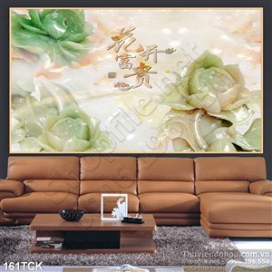 Tranh hoa sen giả ngọc trang trí Tranh hoa sen giả ngọc trang trí
