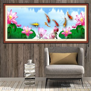 Tranh hoa sen, cá chép phong thủy Tranh hoa sen, cá chép phong thủy