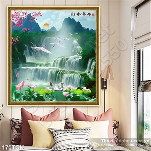 Tranh hoa sen, cá chép phong thủy Tranh hoa sen, cá chép phong thủy