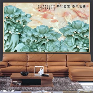 Tranh hoa sen, cá chép giả ngọc Tranh hoa sen, cá chép giả ngọc