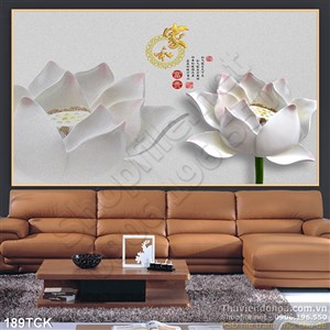 Tranh hoa sen giả ngọc nghệ thuật Tranh hoa sen giả ngọc nghệ thuật