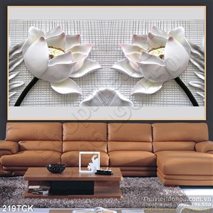 Tranh hoa sen giả ngọc nghệ thuật Tranh hoa sen giả ngọc nghệ thuật