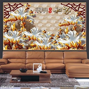 Tranh hoa sen, cá chép kim tiền Tranh hoa sen, cá chép kim tiền